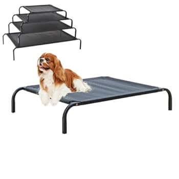 Amazon | 犬ベッド 脚付きコット型 鉄架ベッド 夏 犬用ベッド